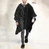 Misturas de lã masculina 2023 moda outono inverno medieval gótico maxi com capuz manto poncho casaco com capuz capa casaco de inverno masculino 230927