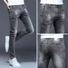 2023 Spring and Autumn New Classic Fashion Slim Solid Colic Elastic Small Ben Mäns avslappnade bekväma stora jeans 28-36