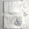 Foulards Tallit Israël Je Talit Design Couleur Blanche Polyester Grande Taille Châle de Prière avec Sac 140x190cm 230927