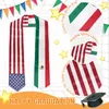 SCARVES Custom Sash Graduation 2023 Figuredized Sashes مع هدية علم الوطنية المختلطة لتخرج Day Diad Mix 230928