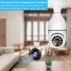 Objectif CCTV Ycc365plus Caméra de surveillance Wifi Vision nocturne Couleur Rotation automatique Surveillance sans fil Moniteur de sécurité E27 Ampoule Caméra YQ230928