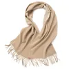 Écharpes Laine Écharpe Femmes Double Face Hiver Cachemire Pashmina Châles Et Wraps Femme Foulard Hijab Étoles 230927