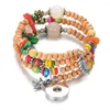 Charm Bracelets 2023 Est Gingersnaps Jewelry Vocheng Wood Snap Bracelet 8 Colors Interchangeable Fit 18mm NN-710