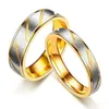 Bagues de cluster Engagement Promesse Lovers Boho Couple en acier inoxydable Bague pour femmes Hommes Mariage Simple Design Gold Bijoux Cadeau2456