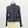 Women's Wool Blends Pink Tweed Jacket Spring / Autumn / Winter Women's Jacket Coat Classic Ladies Wild Ladies Bright Wire floDed Tweed Jacket 230927