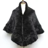 Lenços Inverno Mulheres Real Natural Mink Fur Xales Moda Genuína Ponchos Senhora Mão De Malha Flor Design Cachecol Cape 230927