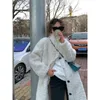 Kobiet Down Parkas Coat Kobiet Fur Fur imitacja Rabbit Pluszowy luźny stand-up wełniany płaszcz z kieszeniami Abrigos Mujer Invierno 230927