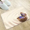 Bath Mats Beach Landscape Badrum Mat Zen Stone Butterfly Flower Färgglada Shell Kök Toaletter Front Hall Flanell Non-Slip Rugs Washable