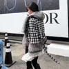 Womens Fur Faux Big Sale Wool Coat Real Silver Sleeve Jacka Collar Cuff Warm Overcoat Winter Autumn S7921 230927