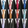 Handkerchiefs Fashion 8cm Silk Tie Yellow Black Striped Neck Ties For Men Paisley Flower Business Wedding Classic Necktie Neckwear Gift