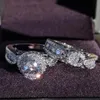 Anéis de cluster 2021 luxo 925 prata esterlina anel de casamento conjunto para mulheres senhora aniversário presente gota preto sexta-feira r5080236d