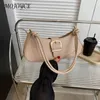 Bolsas de ombro femininas sacola de cor sólida com fivela crossbody alças ajustáveis senhoras meninas na moda