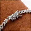 Bangle Oevas 100% 925 Sterling Sier Sparkling High Carbon Diamond Wheat Ears Armband For Women Engagement Party Fine Jewelry Drop Del Dhbax