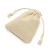 50Pcs Small Bag Natural Linen Pouch Drawstring Burlap Jute Sack With Drawstring Gift Bag306N