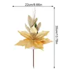 Decorative Flowers 1Pc Artificial Christmas Silk Flower Xmas Tree Ornaments Merry Decorations For Home Year Table Decoration