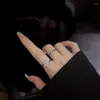 Eheringe Trendy Cool Metal Girl Nischendesign Zirkon Ring Weibliche Mode Persönlichkeit Offen Ins Kalter Wind