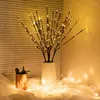 Flores decorativas 70cm 20 lâmpadas led luzes de ramo alimentado por bateria galho de salgueiro iluminado árvore artificial luz diy