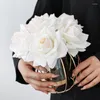Fleurs décoratives de haute qualité Super belle Rose Bouquet fleur artificielle vraie touche décoration de la maison Bouquet de Mariage Mariage faux