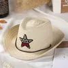 Berets crianças chapéu meninos meninas cowboy verão respirável chapéus de palha boné de sol crianças bonés presente liquidação venda