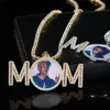 Regalo per la festa della mamma MOM Collana con ciondolo personalizzato Po Memory placcato in oro argento con catena da tennis in corda2882