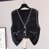 Women's Vests 2023 Fashion Women Sweater Vest Sleeveless Knitwear Designer Pockets V-neck Clothes Aesthetics For V139