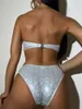 Damskie stroje kąpielowe 2023 Seksowna tuba Top Bronzing Split Swimsuit Kobieta Ins Wind Backless Solid Kolor Summer Vacation Play Swim