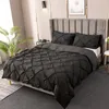 Bedding Sets High Quality 3D Pinch Pleated Duvet Cover Set 220x240 Solid Color Single Double Twin Quilt Comforter Covers