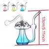 Gros grandir dans l'obscurité mini narguilé forme de champignon lumineux eau dab plate-forme bongs tuyau avec bol de brûleur à mazout en verre mâle de 10 mm