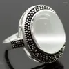 Pierścienie klastrowe Biżuteria Vintage White Opal Marcasite 925 Sterling A RIND SIME 7/8/9/10