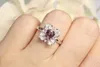 Cluster Rings SFL2023 SAPPHIRE RING 1.17CT REAL PURE 18K Natural Unhat Padparadscha Gemstone Diamonds Stone Female