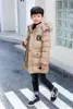 Down Coat Big Kids Thick Long Jacket Autumn Winter Boys Plus Velvet Warm Teen Coats Fashion Midlength Zipper Hooded Ytterkläder 514 år 230928