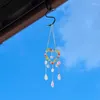 Attrape-soleil à fleurs décoratives, prisme en cristal, cœur de rêve suspendu avec pendentif en chaîne, ornement pour fenêtre, maison, jardin, noël