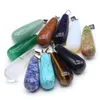 Pendant Necklaces 3pc Natural Stone Pendants Long Water Drop Tiger Eye Turquoise For Trendy Jewelry Making Diy Women Necklace Crafts