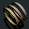 Europe America Fashion Style Lady Women Titanium steel Engraved B Letter Singlle Row Diamond Bangle Bracelet 3 Color2314