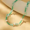 Choker mode kreativ oregelbunden natursten imitation pärlhalsband för kvinnor trendiga charm damer geometriska klavikelkedja smycken smycken