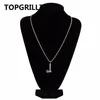 TOPGRILLZ Hip Hop Jewelry Ax Necklace&Pendant Copper Gold Color Plated Iced Out Micro Pave Cubic Zircon Charm For Men Gifts301c