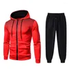 Herren-Trainingsanzüge, trendiger Outdoor-Sportanzug für Herren, Herbst und Winter, hübscher Track-Trend, Kordelzug, Hoodies, Hosen mit Taschen