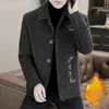 Misturas de lã masculina inverno outono moda masculina padrão imitar vison duplo bolso manga longa jaqueta de lã vintage casual lapela casaco masculino topo c110 230928