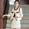 Two Piece Dress 2023 Spring Single Breasted Contrast Color Coat High Waist Mini Skirt 2 Sets Women Outfit Elegant Luxury Office Suit