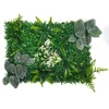 Flores decorativas 60 40 CM Planta artificial Decoración de pared Panel de boda Simulación Plantas de césped de hierba de la selva Falso