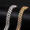 New Color 20mm Cuban Link Chains Bracelets Fashion Hiphop Jewelry 2 Row Rhinestones Iced Out Bracelets For Men 9inch Designer Brac261K