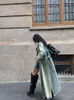 Kopa damski Coats Tannn Women Bandages Vintage Dżins Overcoat Nieregularny moda nadmierna zimowa wiatraka 2023