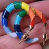 Orecchini pendenti 22-23mm Moda sette colori Semicerchio Cloisonne Orecchini a bottone in oro Anno Ringraziamento CARNEVALE Accessori regalo di nozze