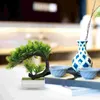 Fleurs décoratives bonsaï artificiel réaliste, faux modèle de cône de pin en pot, Simulation de décoration