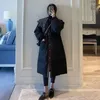 Frauen Unten Heydress Winter Jacke Frauen Parkas Baumwolle Mantel Jacken 2023 Weibliche Schwarz Lange Mode Warme Kleidung Einreiher Mäntel