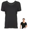 Camiseta masculina suor camiseta confortável masculino undershirt manga curta sweatshirts respirável undershirt esportes axilas almofadas prova dos homens