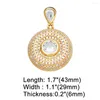 Pendant Necklaces OCESRIO Trendy Multicolor Crystal Big Round For Necklace Copper Gold Plated CZ Jewelry Making Supplies Pdtb149