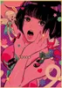 Peintures Ins japonais Anime affiches décoratives dessin animé douce fille bricolage autocollant mural rétro affiche papier kraft imprime Kawaii chambre décor cadeau 230928
