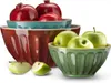 Тарелки для сервировки, миски для смешивания, керамическая кухня для салатов, фруктов, попкорна, можно использовать в микроволновой печи и мыть в посудомоечной машине, красный/синий/G