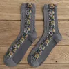 Women Socks Harajuku Floral Funny Warm Cotton Cute Art Handmade Creative